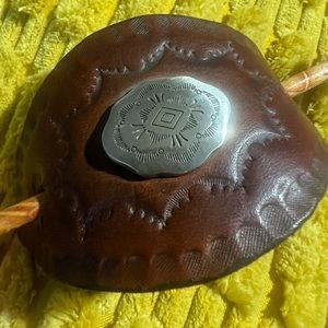 Handcrafted Leather Stick Barrette Hairslide